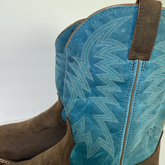 Justin‎ Big Bucks 11” Western Square Toe Walnut Boots Men Size 12D NEW Vibram - Picture 14 of 14